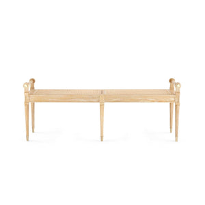 Villa & House - Paris Large Bench, Natural-Bungalow 5-Blue Hand Home