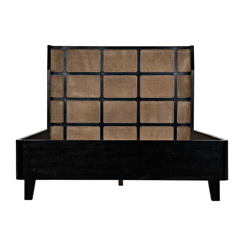 Porto Bed A with Headboard And Frame, Queen-Noir Furniture-Blue Hand Home