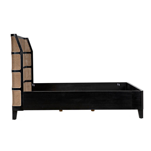 Porto Bed A with Headboard And Frame, Queen-Noir Furniture-Blue Hand Home