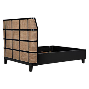 Porto Bed A with Headboard And Frame, Queen-Noir Furniture-Blue Hand Home