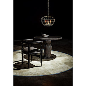Noir Portobello Dining Table, Hand Rubbed Black with Light Brown Trim-Noir Furniture-Blue Hand Home