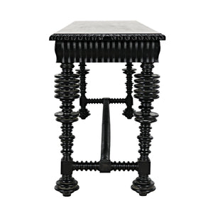Noir Portuguese Console, Hand Rubbed Black-Noir Furniture-Blue Hand Home