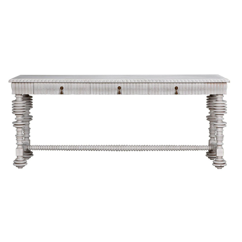 Portuguese Console, White Wash-Noir Furniture-Blue Hand Home