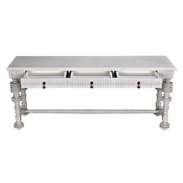 Portuguese Console, White Wash-Noir Furniture-Blue Hand Home