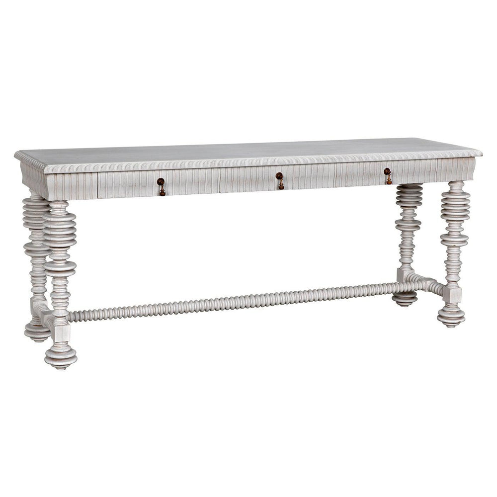 Portuguese Console, White Wash-Noir Furniture-Blue Hand Home