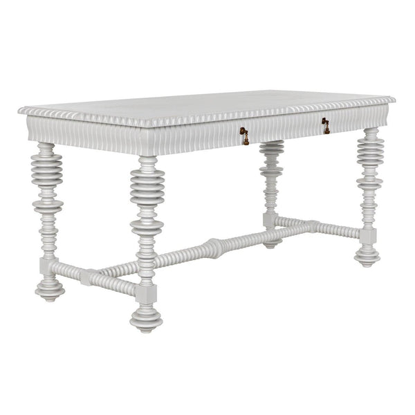Portuguese Desk, Small, Solid White-Noir Furniture-Blue Hand Home