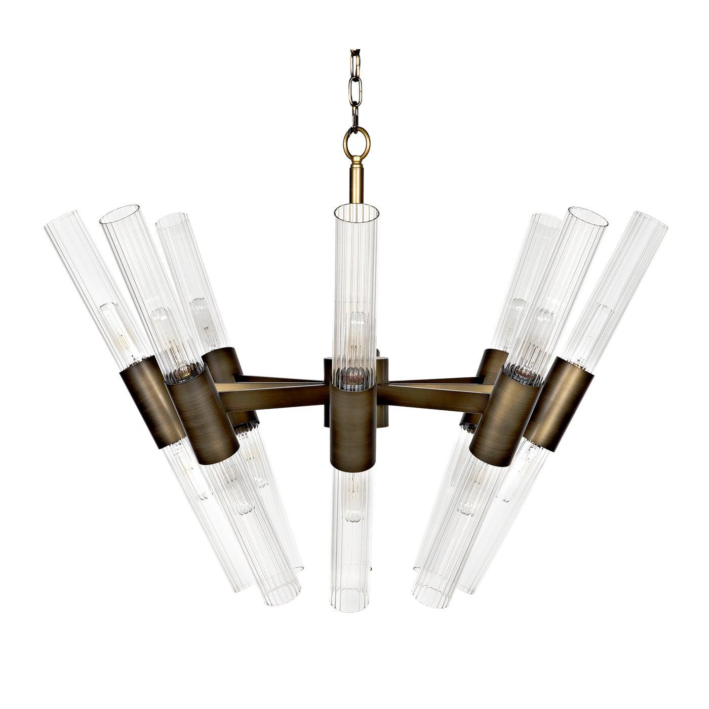 Noir Moira Chandelier, Aged Brass Finish-Noir Furniture-Blue Hand Home