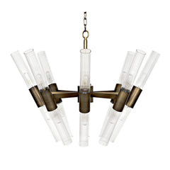 Noir Moira Chandelier, Aged Brass Finish-Noir Furniture-Blue Hand Home