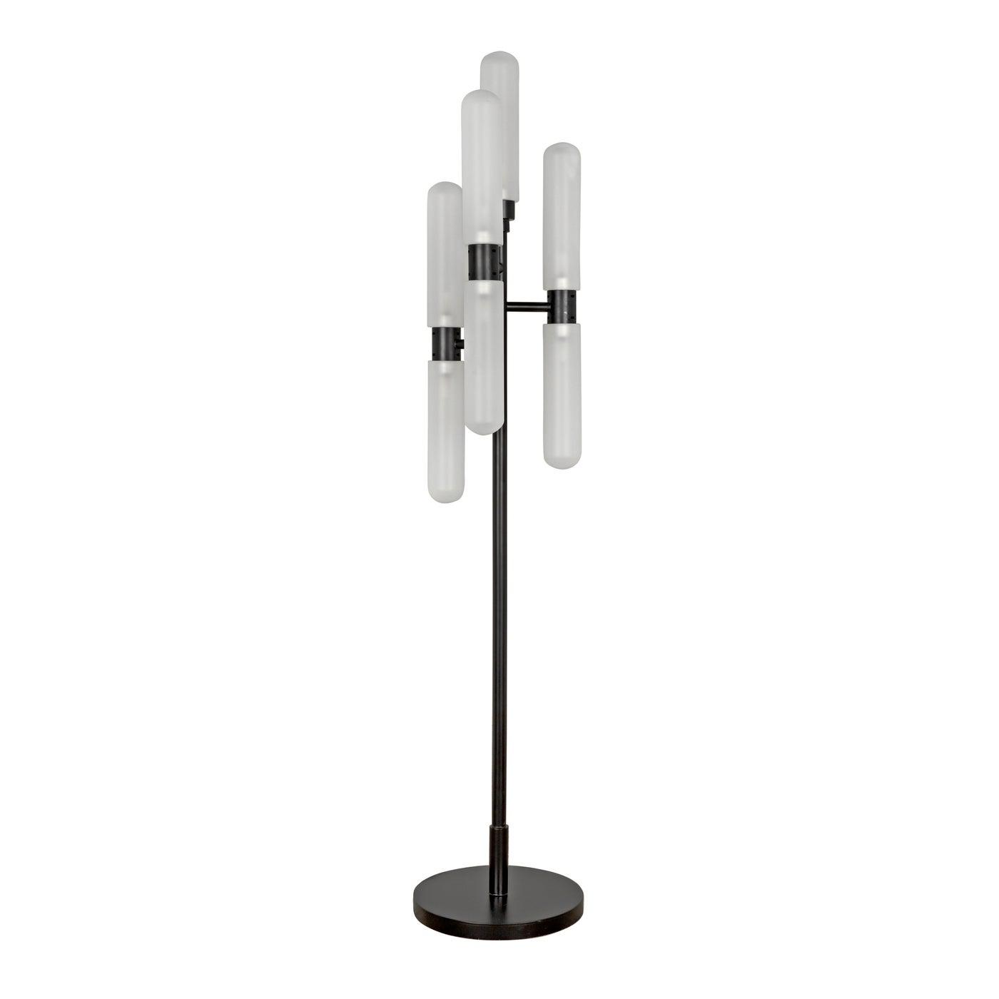 Noir Dominique Floor Lamp, Black Metal-Noir Furniture-Blue Hand Home