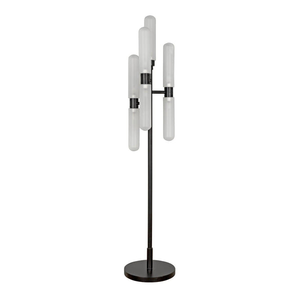 Noir Dominique Floor Lamp, Black Metal-Noir Furniture-Blue Hand Home