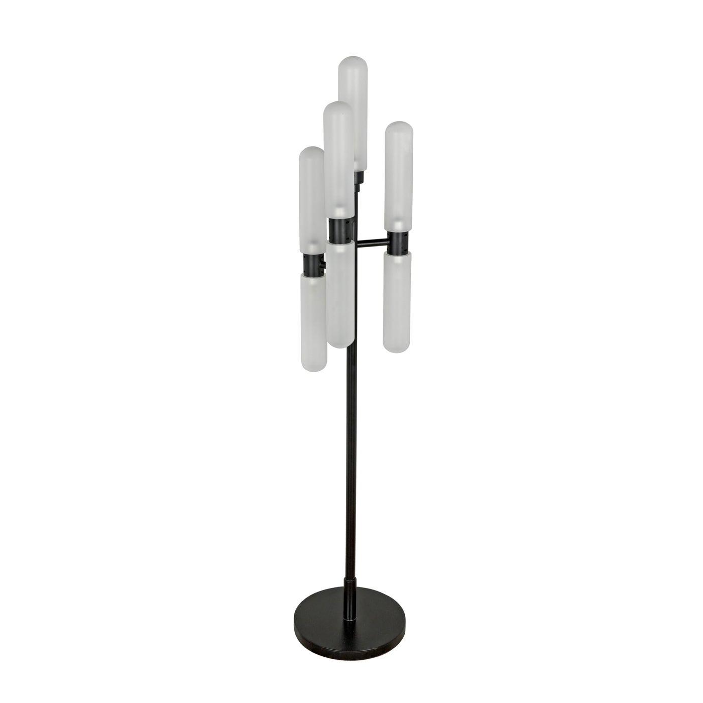 Noir Dominique Floor Lamp, Black Metal-Noir Furniture-Blue Hand Home
