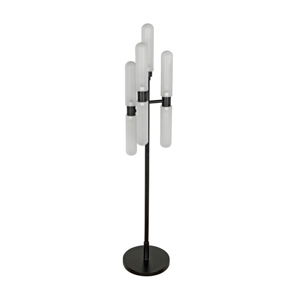 Noir Dominique Floor Lamp, Black Metal-Noir Furniture-Blue Hand Home