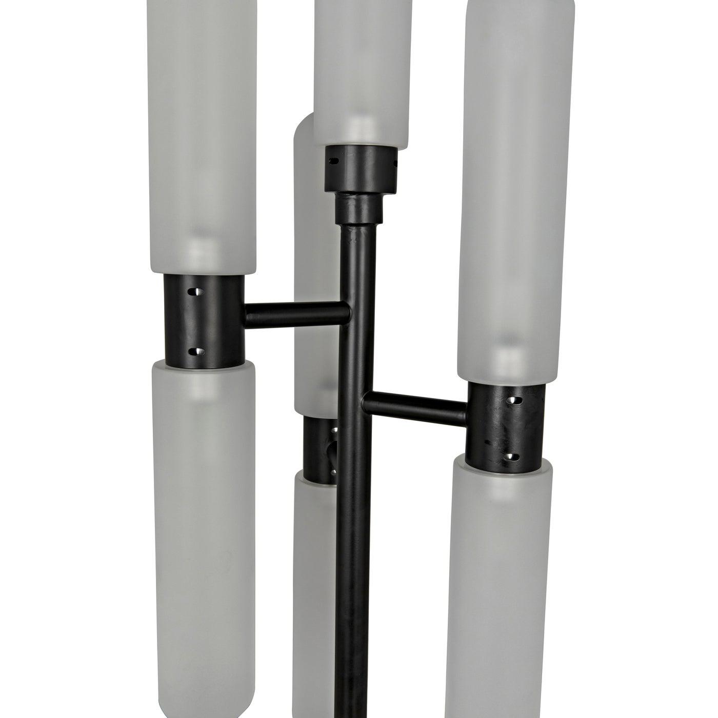 Noir Dominique Floor Lamp, Black Metal-Noir Furniture-Blue Hand Home