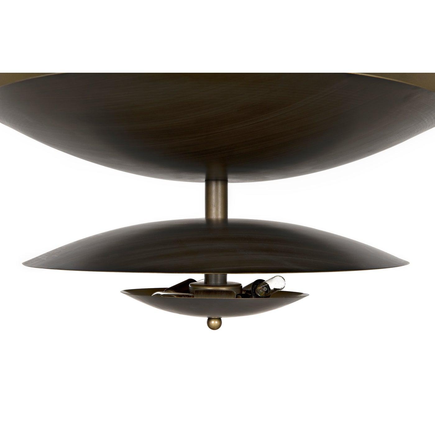 Noir Nora Chandelier, Metal with Aged Brass Finish-Noir Furniture-Blue Hand Home
