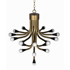 Noir Quinne Chandelier, Metal with Aged Brass Finish-Noir Furniture-Blue Hand Home