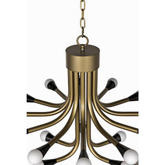 Noir Quinne Chandelier, Metal with Aged Brass Finish-Noir Furniture-Blue Hand Home