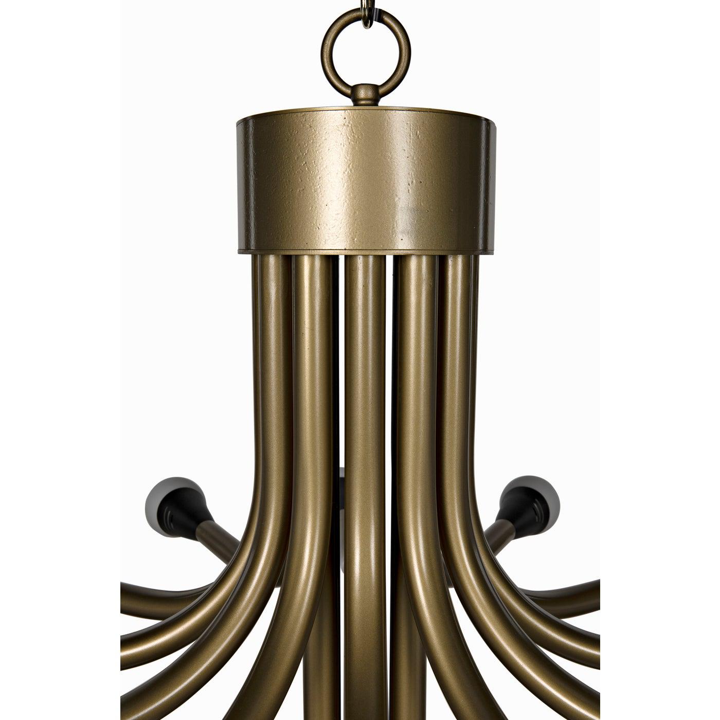 Noir Quinne Chandelier, Metal with Aged Brass Finish-Noir Furniture-Blue Hand Home
