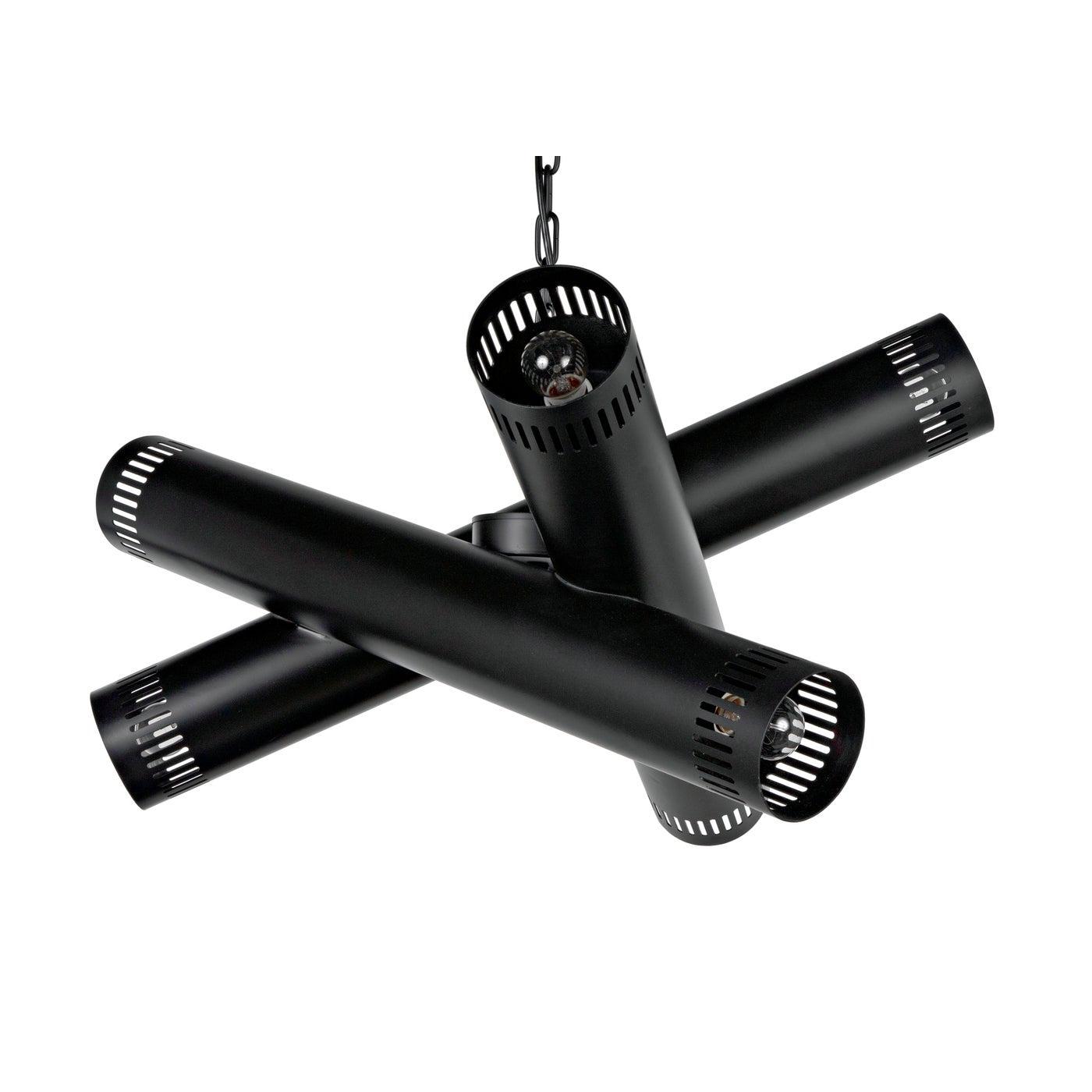 Javelin Chandelier, Black Steel
