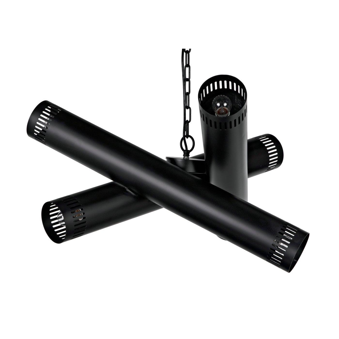Javelin Chandelier, Black Steel