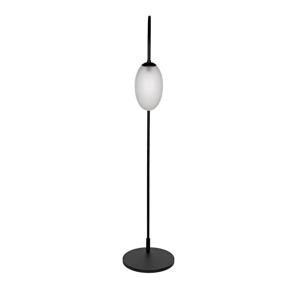 Swan Floor Lamp, Black Steel-Noir Furniture-Blue Hand Home