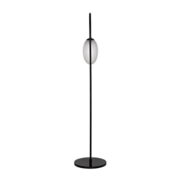 Swan Floor Lamp, Black Steel-Noir Furniture-Blue Hand Home