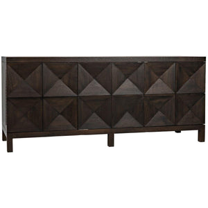 Noir Quadrant 3 Door Sideboard, Ebony Walnut-Noir Furniture-Blue Hand Home