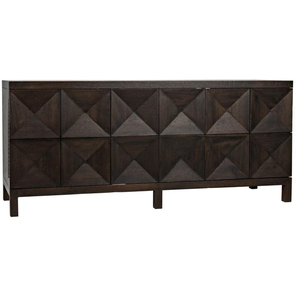 Noir Quadrant 3 Door Sideboard, Ebony Walnut-Noir Furniture-Blue Hand Home