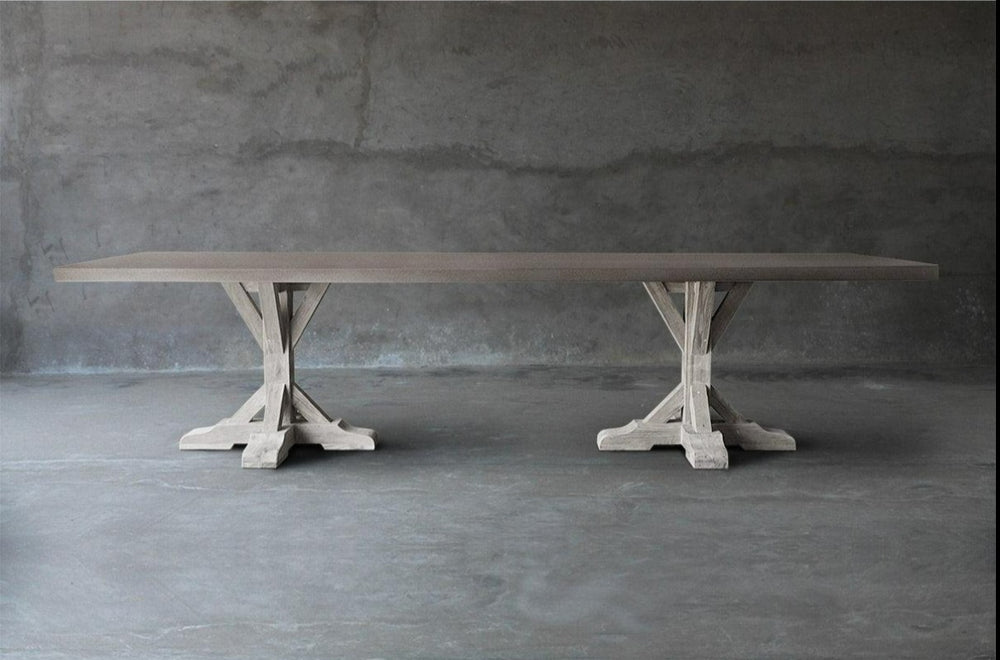 Long Concrete Top Dining Table - R Base-Organic Restoration-Blue Hand Home