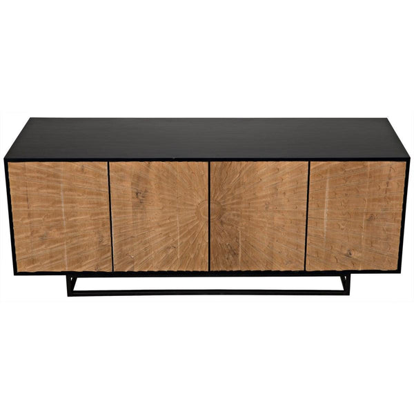 Noir Ra Sideboard, Hand Rubbed Black & Teak-Noir Furniture-Blue Hand Home