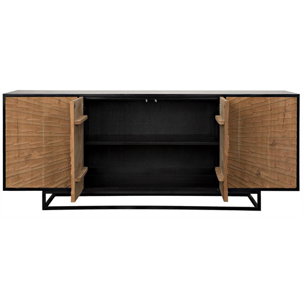 Noir Ra Sideboard, Hand Rubbed Black & Teak-Noir Furniture-Blue Hand Home