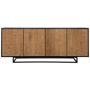 Noir Ra Sideboard, Hand Rubbed Black & Teak-Noir Furniture-Blue Hand Home