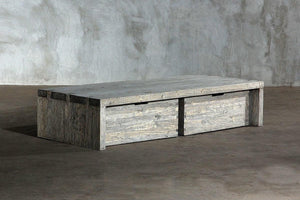 Reclaimed Elm Dovetail Cocktail With Drawers-Organic Restoration-Blue Hand Home