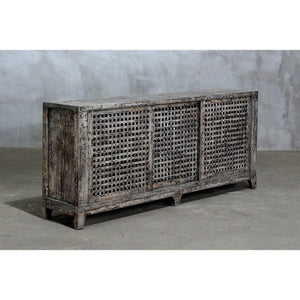 Reclaimed Elm Slatted Buffet-Organic Restoration-Blue Hand Home