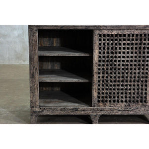 Reclaimed Elm Small Slatted Buffet-Organic Restoration-Blue Hand Home