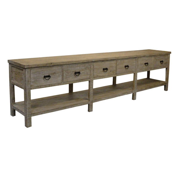 Reclaimed Lumber console w/ 6 drawers-CFC Furniture-Blue Hand Home