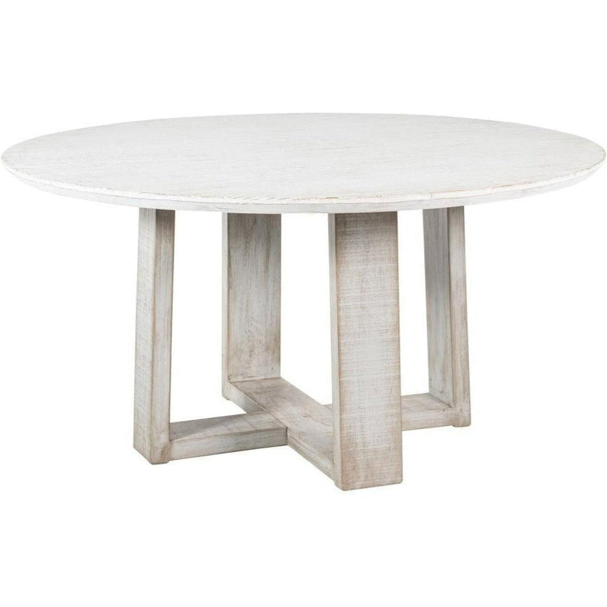 Courtney 60&quot; Rd Table Top Heavy White Washed-Olde Door Company-Blue Hand Home