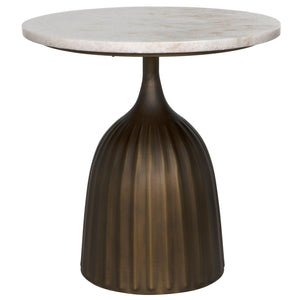 Samuel Side Table, Aged Brass-Noir Furniture-Blue Hand Home