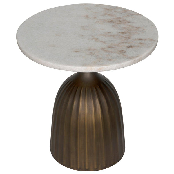 Samuel Side Table, Aged Brass-Noir Furniture-Blue Hand Home