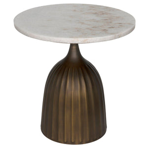 Samuel Side Table, Aged Brass-Noir Furniture-Blue Hand Home