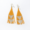 Yellow with Ivory Triangles Earrings-Ink + Alloy-Blue Hand Home