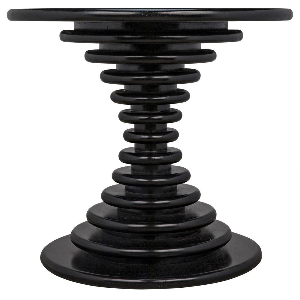 Noir Furniture Scheiben Side Table, Hand Rubbed Black-Noir Furniture-Blue Hand Home