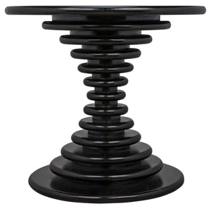 Noir Furniture Scheiben Side Table, Hand Rubbed Black-Noir Furniture-Blue Hand Home