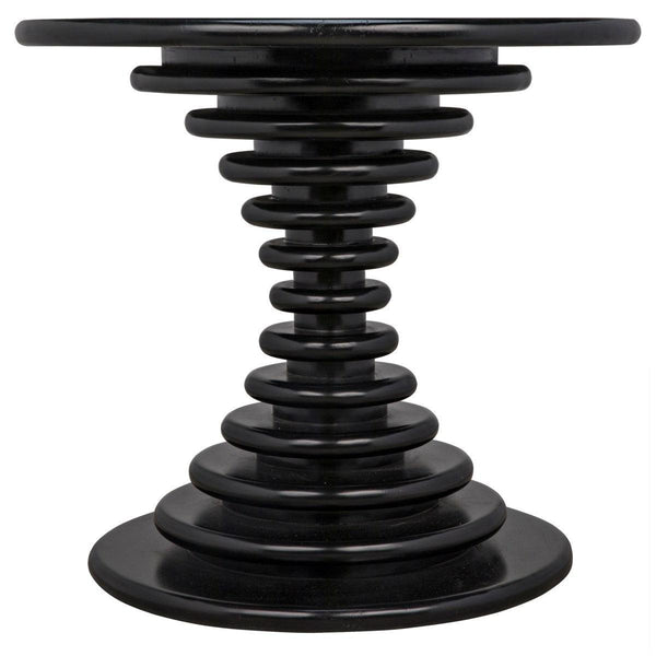 Noir Furniture Scheiben Side Table, Hand Rubbed Black-Noir Furniture-Blue Hand Home