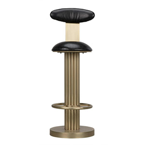 Noir Sedes Bar Stool, Steel with Brass Finish-Noir Furniture-Blue Hand Home
