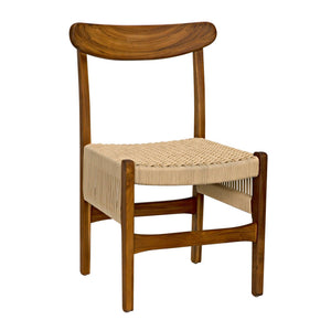 Shagira Chair, Teak with Woven Rope-Noir Furniture-Blue Hand Home