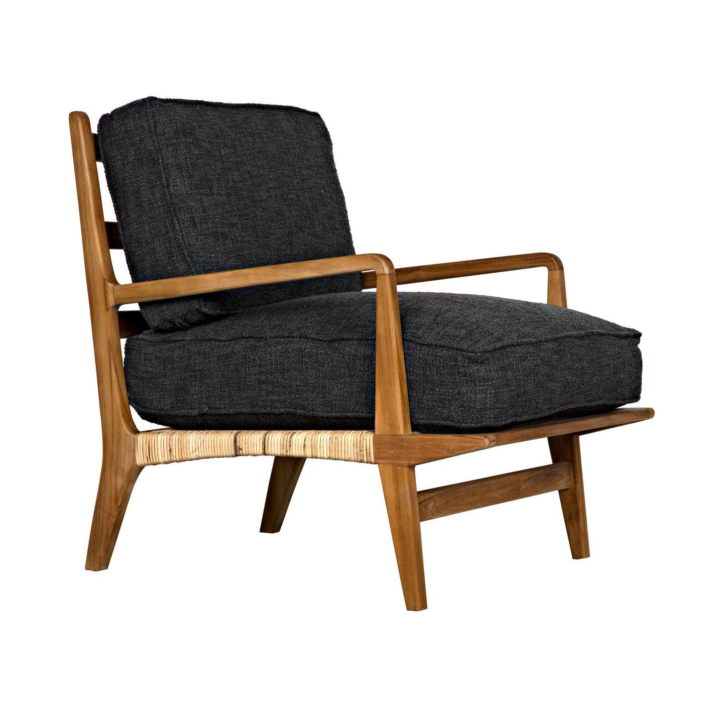 Allister Chair, Gray US Made Cushions-Noir Furniture-Blue Hand Home