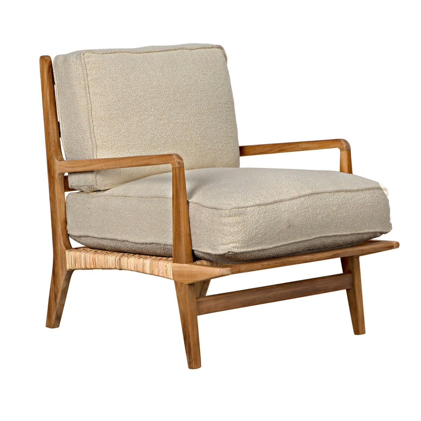 Allister Chair, White US Made Cushions-Noir Furniture-Blue Hand Home
