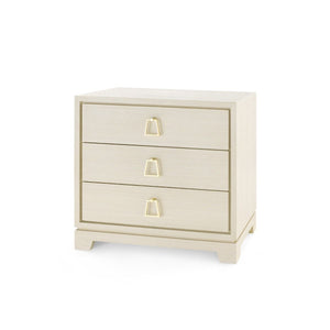 Villa & House - Stanford 3-drawer Side Table, Blanched Oak-Bungalow 5-Blue Hand Home
