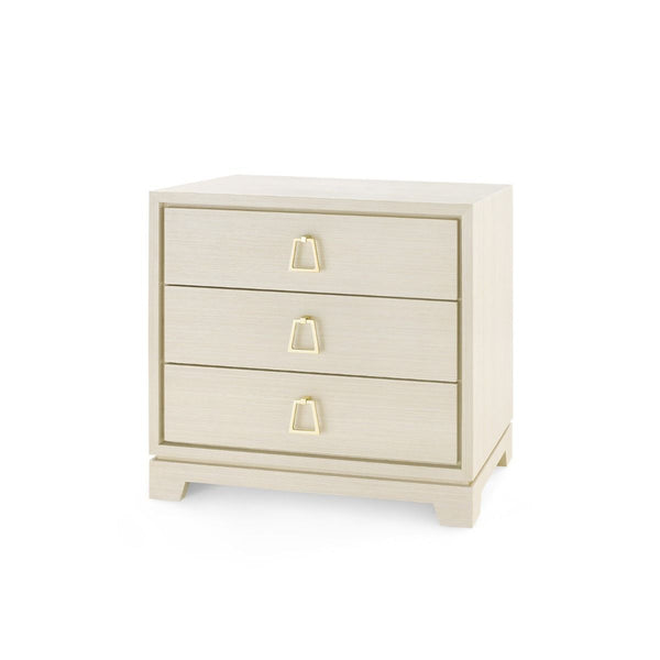 Villa & House - Stanford 3-drawer Side Table, Blanched Oak-Bungalow 5-Blue Hand Home