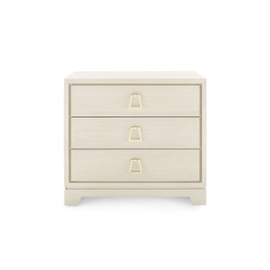 Villa & House - Stanford 3-drawer Side Table, Blanched Oak-Bungalow 5-Blue Hand Home